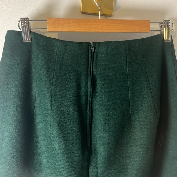 Savannah Vintage 100% Wool Lined Emerald Green Zip Pencil Skirt Sz 12 - Picture 5 of 9